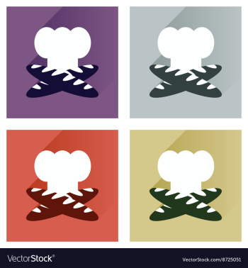 Set flat icons with chef hat and baguettes vector image Set flat icons with chef hat and baguettes vector image
