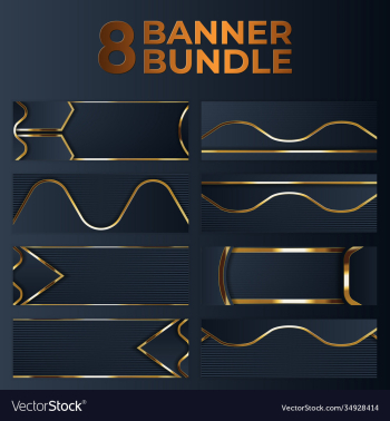 set gold banner design with minimalist modern