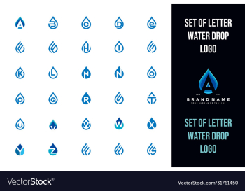 set letter water drop logo icon design