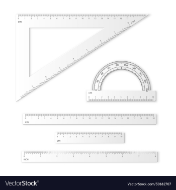 set measuring tools rulers triangles