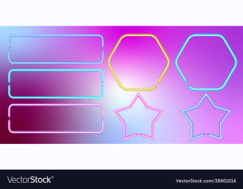set neon glowing frames in multicolored unicorn set neon glowing frames in multicolored unicorn
