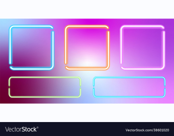set neon glowing frames in multicolored unicorn set neon glowing frames in multicolored unicorn