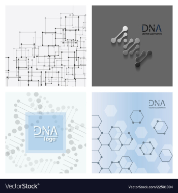 Set of abstract dna strand symbol isolated on vector image