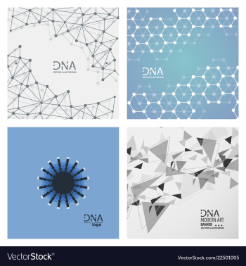 Set of abstract dna strand symbol isolated on vector image