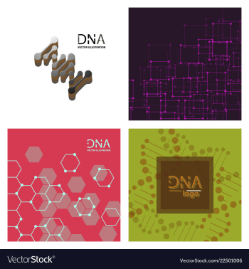 Set of abstract dna strand symbol isolated on vector image