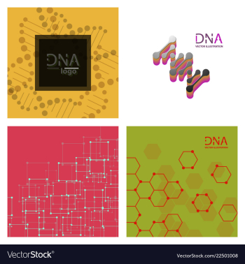 Set of abstract dna strand symbol isolated on vector image