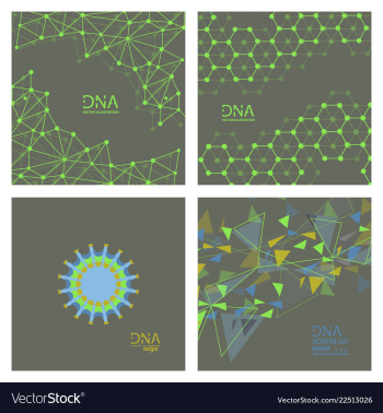 Set of abstract dna strand symbol isolated on vector image