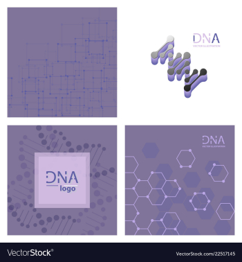 Set of abstract dna strand symbol isolated on vector image
