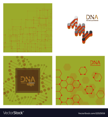Set of abstract dna strand symbol isolated on vector image