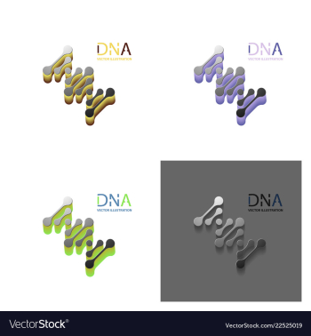 Set of abstract dna strand symbol isolated on vector image