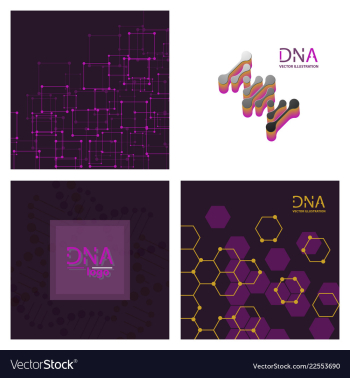 Set of abstract dna strand symbol isolated on vector image