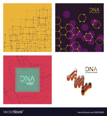 Set of abstract dna strand symbol isolated on vector image
