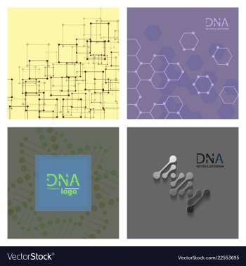Set of abstract dna strand symbol isolated on vector image