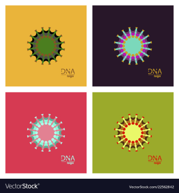 Set of abstract dna strand symbol isolated on vector image