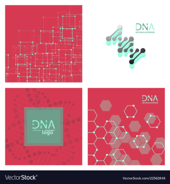 Set of abstract dna strand symbol isolated on vector image