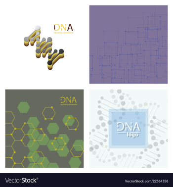 Set of abstract dna strand symbol isolated on vector image