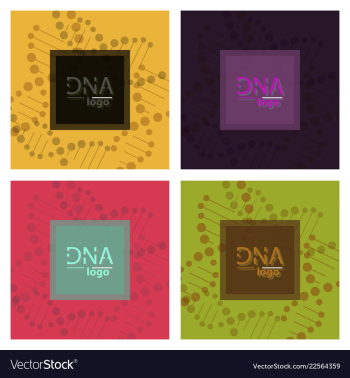 Set of abstract dna strand symbol isolated on vector image