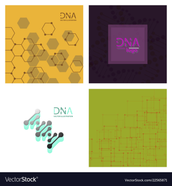 Set of abstract dna strand symbol isolated on vector image