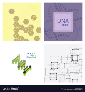 Set of abstract dna strand symbol isolated on vector image