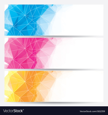 set of abstract geometric banners