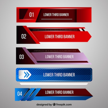 Set of abstract modern banners for television