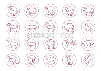Set of animals