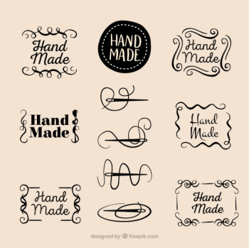 Set of antique sewing logos Free Vector Set of antique sewing logos Free Vector