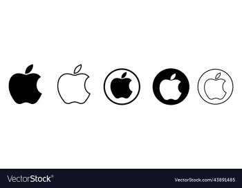 set of apple logos on white background