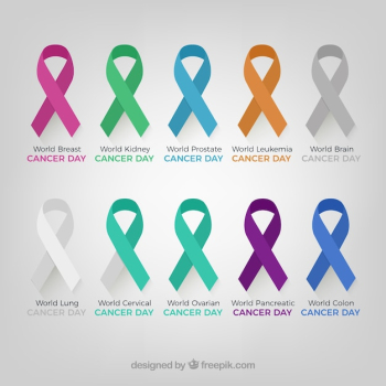Set of awareness ribbons in different colors