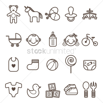 Set of baby icons Set of baby icons