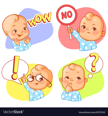  					Set of baby stickers smiley emoji vector image														