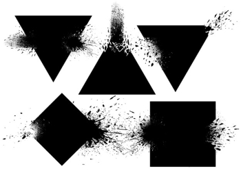 Set of badges with ink splashes vector Set of badges with ink splashes vector