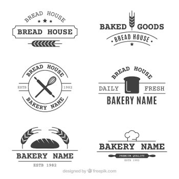 Set of bakery logos in vintage style Set of bakery logos in vintage style