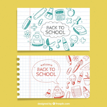 Set of banners with drawings Set of banners with drawings