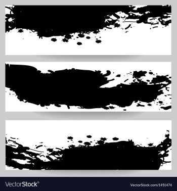 Set of banners with paint splash vector image Set of banners with paint splash vector image