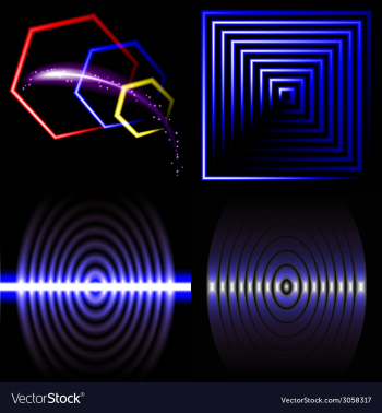 Set of Beautifully glowing neon abstract vector image Set of Beautifully glowing neon abstract vector image