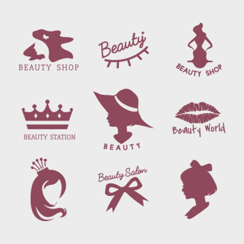 Set of beauty salon icon vectors Free Vector Set of beauty salon icon vectors Free Vector