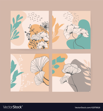 set of botanical abstract trendy backgrounds set of botanical abstract trendy backgrounds