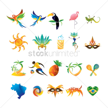 Set of brazil general icons Set of brazil general icons