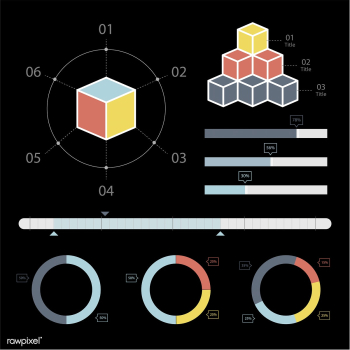 Set of business graphs and charts | Free stock vector - 77885