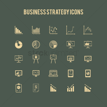 Set of business strategy icons Set of business strategy icons