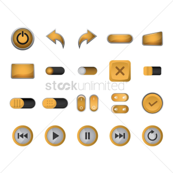 Set of button icons Set of button icons