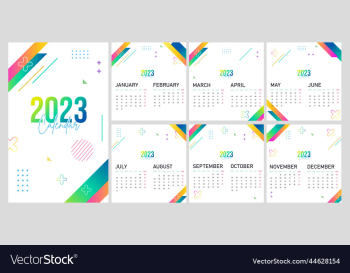 set of calender 2023 template