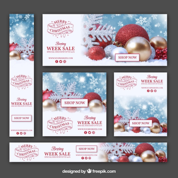 Set of christmas sale banners Set of christmas sale banners