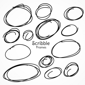 Set of circular scribbles Free Vector Set of circular scribbles Free Vector