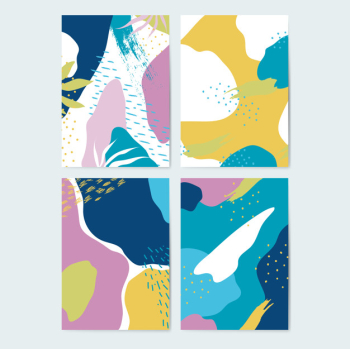 Set of colorful memphis style backgrounds vector Set of colorful memphis style backgrounds vector