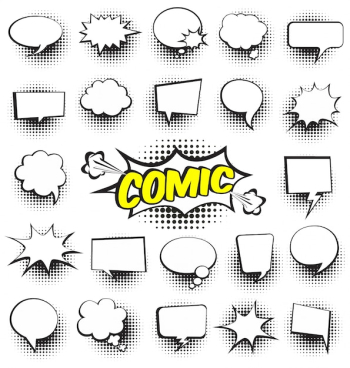 Set of comic speech bubbles Set of comic speech bubbles