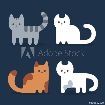 Set of cute cats icons Set of cute cats icons