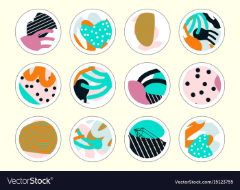 Set of decor elements and stickers vector image Set of decor elements and stickers vector image