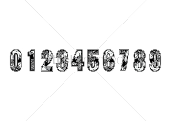 Set of decorative numbers Set of decorative numbers